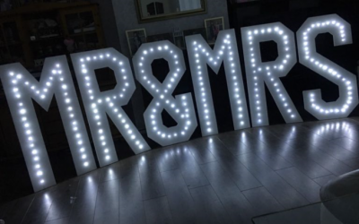 mr & mrs led light up hire £175