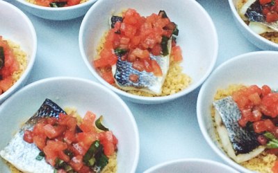 Sea Bass, couscous, sauce vierge