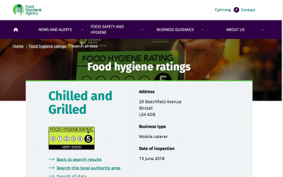 5 Star Food Hygiene Rating