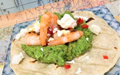  Prawn with feta and pea mole