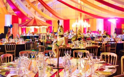 Venue decor and transformation - circus theme for corporate event