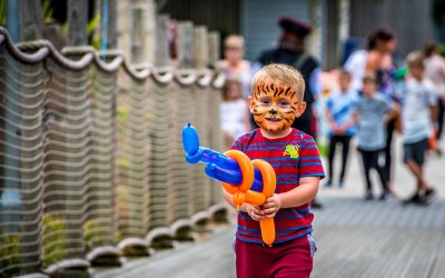 Face painting at a fun day event