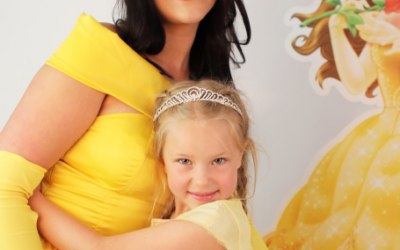 Princess belle creating magic at parties