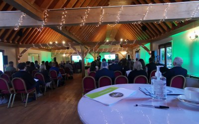 sustainability event, AV and room uplighting