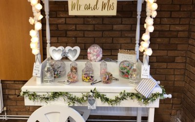 Sweet cart ready for a wedding reception.