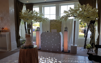 Seaham Hall, Premium White Setup with Custom Heart Gobos