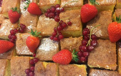 Orange Polenta Cake with Red Fruits