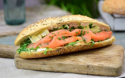 Smoked Salmon, Cream Cheese & Fresh Dill Sandwich