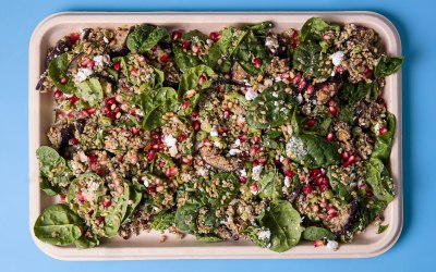 Freekeh-aubergine salad