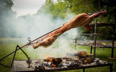 Asado cooking