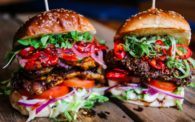 Fresh, freerange chicken burgers inspired by world cuisine