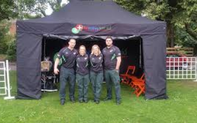 first aid tent at event 