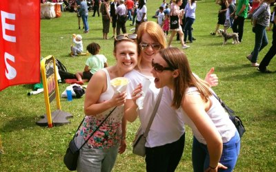 A bevvy of beauties enjoying our hot freshly prepared crepes!