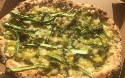 Asparagi - Mozzarella, Feta, Cornish Asparagus, Mint+Basil Pesto, Basil