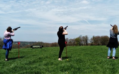 Laser clay shooting