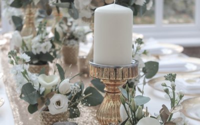 Golden Wedding Anniversary Table Centrepiece