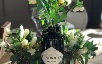 Rustic Gin Centrepiece at Matfen Hall