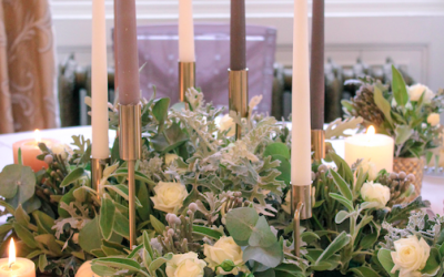 Romantic Candlelit Centrepiece at Lartington Hall 