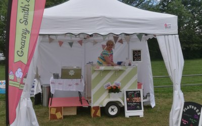 Ice cream and candy floss ready to go