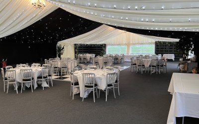 Wedding marquee inside