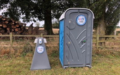 Handistand & Blue Portable Toilet