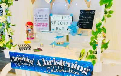 Christening candy cart 