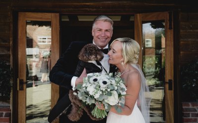 Dog on wedding day 