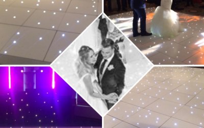 White sparkly LED dancefloor & low smoke 'dry ice' effect