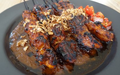 Indonesian chicken satay with homemade peanut sauce