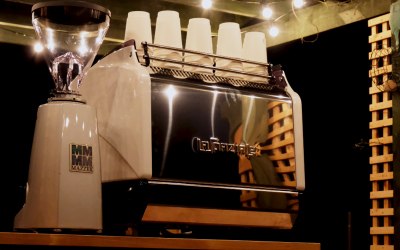 Mobile Coffee Bar under festoon lights