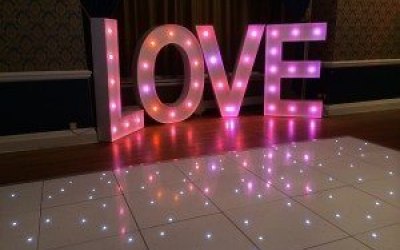 Sparkling Dancefloor and LOVE Letter Hire 1