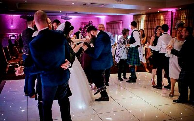 Guests on the floor during first dance