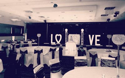 Our Full Wedding DJ Set up with Love Letters & Room Moodlights