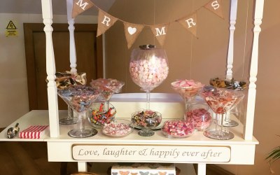 Illuminated Sweet Cart with Sweets / Jars / Scoops / Bags