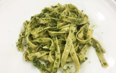 fresh pasta and pesto