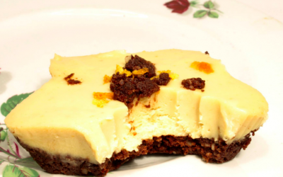 Zesty Orange cheezecake with chocolate crumb base