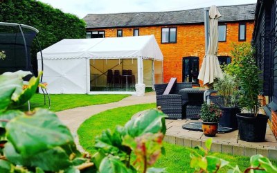 Marquee for a small garden event.