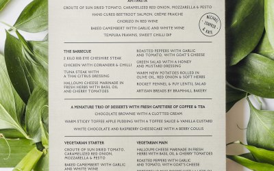 Typographic menu design