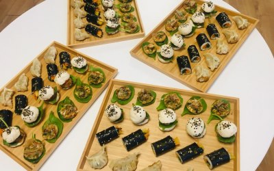 Asian canapes (Gyozas, Futomaki...)