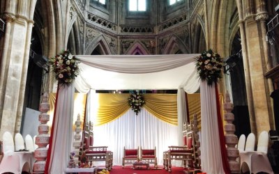 White Draped Mandap