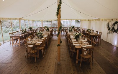 Inside our Petal Petal Pole Marquee