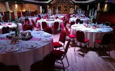 The Engine Shed, dressed candelabras