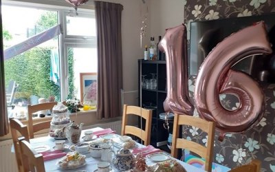 An afternoon tea set up