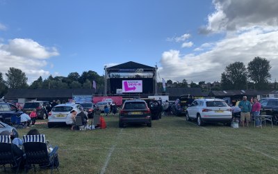 Stage, sound, lighting and LED video wall for the 90s Revival at Shropshire Drive-in.