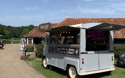 Serving drinks in partnership with the National Trust in Hertfordshire.