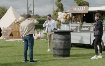 TOWIE cast members enjoying drinks from our van.