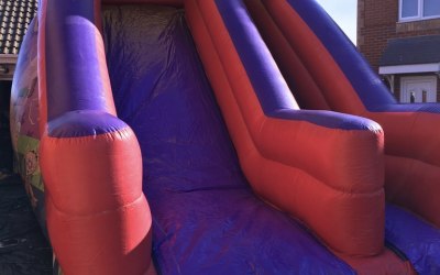 Circus Themed Mega Slide with 10ft Platform Slide