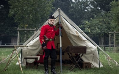 A piece of time - a performer at a re-enactment at Spetchley Park 