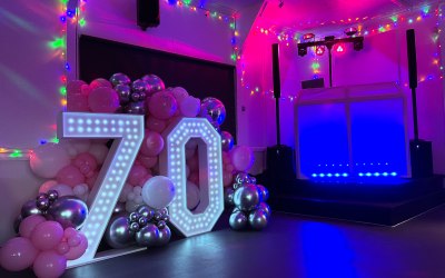 70th birthday party set up