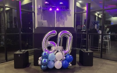 60th birthday party set up